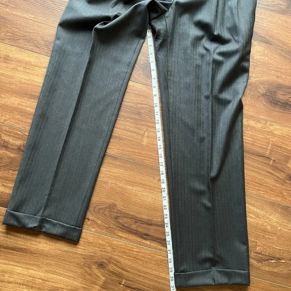 Jos A. Banks Charcoal Gray black Pin Striped wool suit wedding business formal